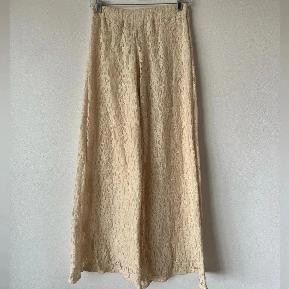 ELAN Ivory LACE Boho Genie Pants - Picture 3 of 10